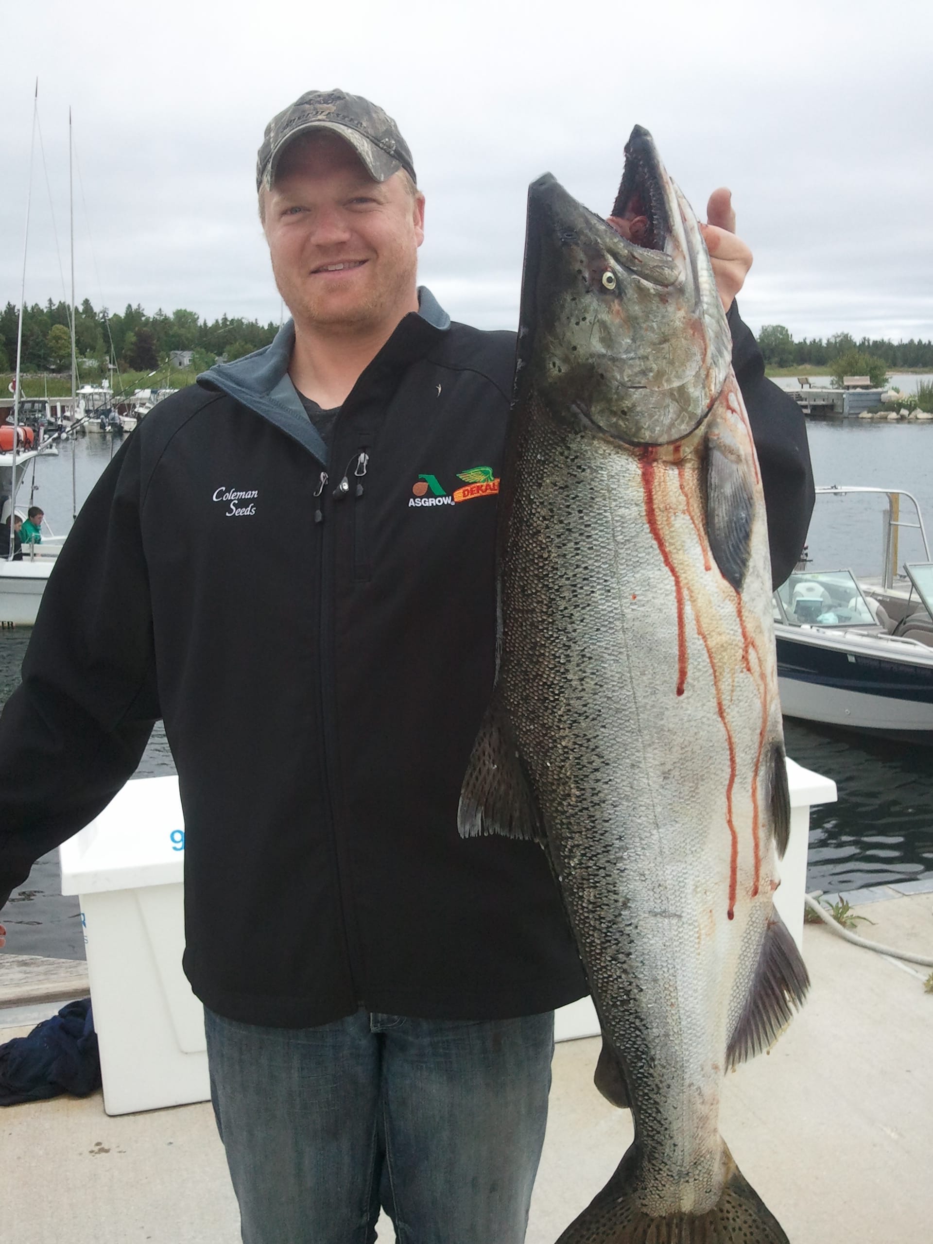 Salmon caught during guided fishing trip in Door County