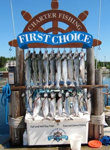caught a lot of salmon during First Choice Charter Fishing trip