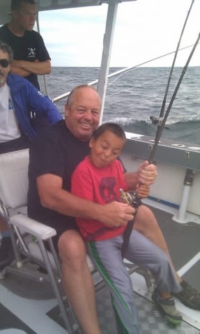 Family enjoying Door County Charter Fishing Trip