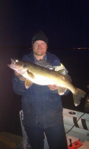 Walleye caught during Door County Charter night fishing trip