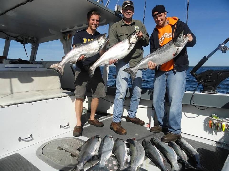 Guided salmon fishing in Door County