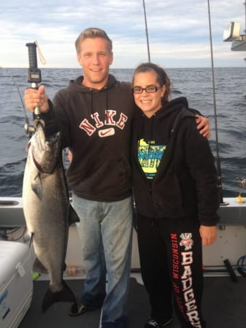 Couples Fishing Trip For Salmon in Door County