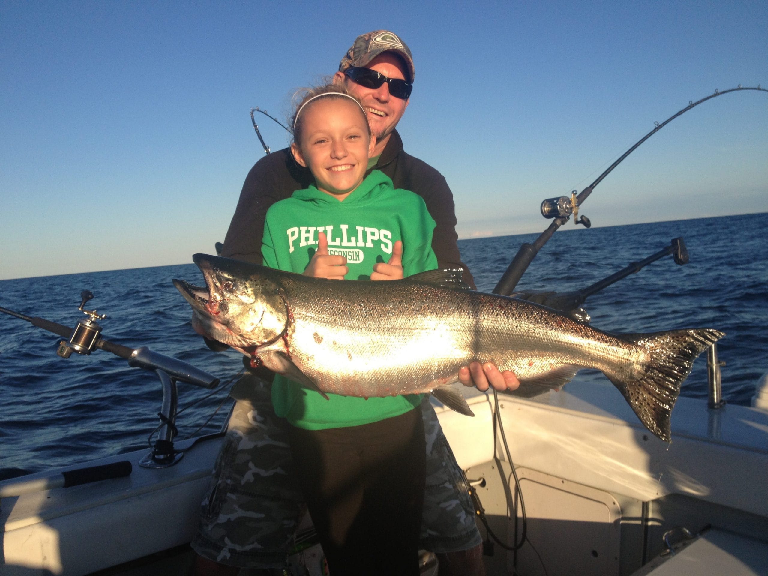 huge salmon caught on Lake Michigan